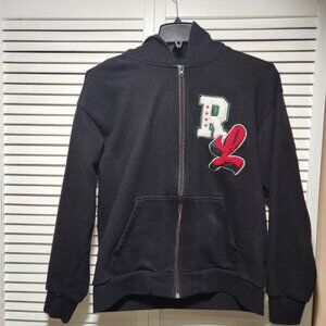 Big Chenille Zip-Up Sweatshirt Black - Size M Rolling Loud